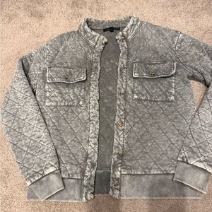 NWOT Jane + Delancey Gray Quilted Button-Up Jacket